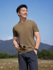 Sorona New Oxygen Cotton Summer Cool Feeling Short Sleeve round Neck T-Shirt Mens Business Casual Comfortable Pure Color Top