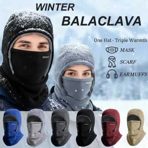 Fleece Balaclava Cycling Cap Cold-proof Windproof Warm Hood and Hat Thicken Thermal Ski Windproof Cap Women Men