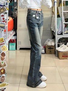 High Waist Bell Bottom Jeans Womens Elastic Slimming Denim Pants Straight Leg Trousers for Pear Shaped Body Autumn New Style