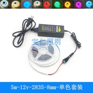 12V Single Color 2835 LED Strip Lights Kit 120 Lamps 8mm High Brightness for Counter Display Case Light Bar Source
