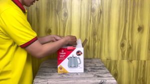 Ấm đun nước siêu tốc 2 lớp Kalpen KK9901 dung tích 1.8L công suất 1500W Ấm đun nước siêu tốc INOX 304 Kalpen KK9901 Bình đun nước siêu tốc 2 lớp chống nóng Kalpen KK9901 ấm siêu tốc chống nóng bên ngoài tự ngắt thương đức