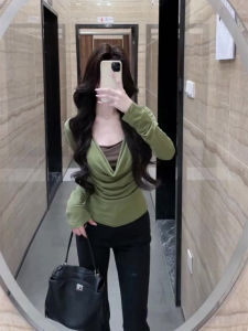 Slim Fit Long Sleeve Base Shirt Womens Inner Wear Outerwear Fashionable Spring Autumn High End Feeling Top Commute Style Korean Version