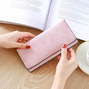 Slim Long Wallet for Women Fresh Style Versatile Korean Design Multi-Functional Coin Purse Fashionable PU Leather Wallet