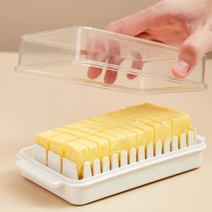 1Pc Butter Cutting Storage Box with Lid Eco-Friendly Cheese Storage Box Butter Jam Fresh-Keeping Box Breakfast Kitchen Accessory