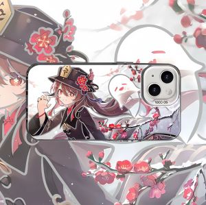 Genshin Impact Phone Case for Apple 15 Silver Color Anti-Fall Silicone Shell for Xiaomi 14 Redmi K70 Huawei Mate 60 OnePlus Ace3