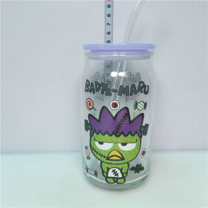 Tough Cartoon Penguin Heat Resistant Glass Cup Mischievous XO Black Emoticon Large Capacity Water Cup Kitty Cat American Style