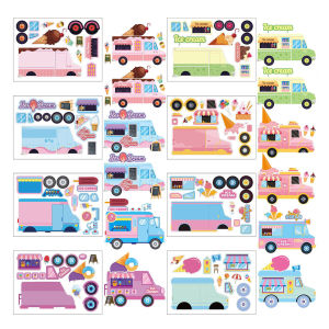Interactive Fruit Ice Cream Themed Creative Cartoon Puzzle Stickers Educational DIY Scrapbooking Toys for Kids And Parents