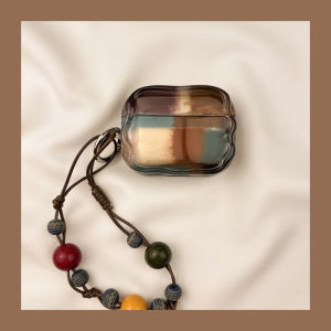 Retro Brown Patchwork Airpods4 Protective Case Apple pro Earphone Shell Soft TPU Bluetooth Wireless Compatible with Airpod3 2 pro 5