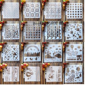 Bản Đồ Rỗng Hình Học Không Đều Vẽ Tay DIY Sổ Tay Hoa Viền Thước Đo Vẽ Tay Bản Đồ Báo Cắt Rỗng Mẫu