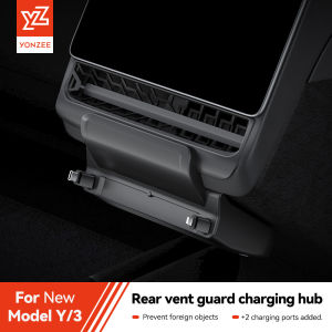 YZ For Tesla Model 3/Y Highland Juniper Rear Air Vent 27W Quick Charger USB Shunt HUB Intelligent Docking Station accessories