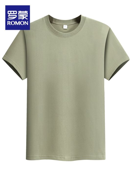Lormen%20Men's%20Fashion%20round%20Neck%20Short%20Sleeve%20T-Shirt%20Pure%20Cotton%20Lightweight%20Loose%20Summer%20Top%20Antibacterial%207A%20Youth%20Casual%20-%20Image%205