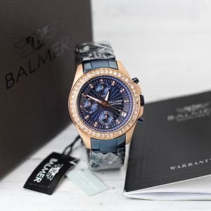 Jam tangan Wanita Balmer BL7962L tali rantai chrono tanggal aktif analog original