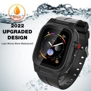 Watch Series 7 45mm Band Waterproof Case for Apple Watch with Build-in Screen Protector Full-Body Protection Shockproof Dustproof i Watch Series 7 45mm Cover and Band for Men & Women
