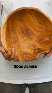 Natural-Shape Wooden Bowl 30cm 20cm 15cm — Salad Bread Fruit Bowl