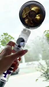 New High Pressure Shower Head Twin Turbocharged Shower Head Handheld Turbo Fan Propeller Shower One-key Stop Massage Showerhead