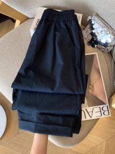 High Waist Wide Leg Pants Womens Casual Loose Fit Straight Cut Trousers Autumn New Style Versatile Slimming Cuffed Pants