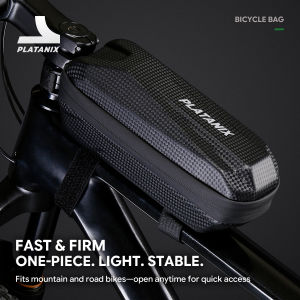 PLATANIX EVA Hard Shell Bicycle Top Tube Bag Waterproof Carbon Texture Frame Bag for MTB Road Bike