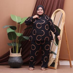 One Set Wanita JUMBO LD 110 LD 120 LD 125 LD 140 Muat BB 90kg Setelan Kemeja Oversize / Setelan Wanita Tie Dye / Kemeja Pajasmas