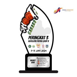 Piala Trophy Tropi Plakat Akrilik Custom Kustom Murah Kejuaraan Basket Piagam Penghargaan Aksesoris