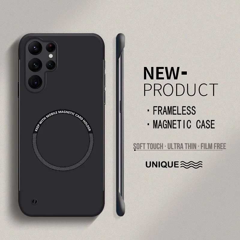 Plus Avg Html Ultra Thin Frameless Magnetic Hard Phone Case For Samsung S25 24 23 22 ...