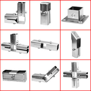 Thickened Stainless Steel Galvanized Square Steel Bar Connector No Welding No Drilling Required Shelf Clamp for Hardware Tools