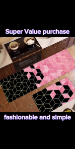 2pcs Really Diatomaceous earth carpet floor mats super slip resistant thickened and absorbent kitchen floor mats