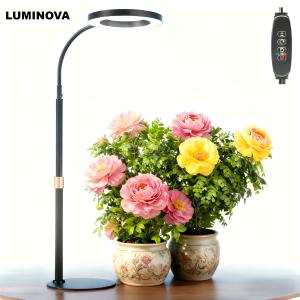 Grow LED Plant Light for Indoor Plants Growing Full Spectrum Desk Grow Lamp with Pedestal Automatic Timer for 3H/9H/12H Dimmable