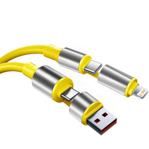 4-IN-1 USB Type C To USB C Cable PD Fast Charger Wire For iPhone 17 Pro Max 16 15 14 iPad Xiaomi Android Tablet C-C Data Cord