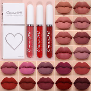 Bộ 3 Son Môi Matte Lip Gloss Set Lâu Trôi Không Thấm Nước Không Dính Đa Năng Quà Tặng Tinh Tế Để Sử Dụng Hàng Ngày Trong Ngày Lễ