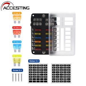 ⚡Auto 6 Way 12 Way Fuse Box Plastic Cover Blade 12V 32V Fuse Holder RV Camping Car Electrical Appliances Circuit Breaker