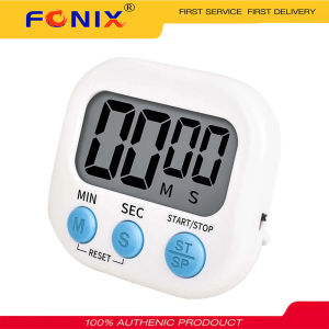 FONIX Kitchen Timer Large Magnetic LCD Digital Kitchen Countdown Timer Alarm with Stand White Kitchen Timer Practical Cooking Timer Alarm Clock
