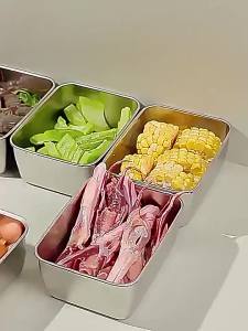 SEA JJT ชุดกล่องเก็บอาหารสเตนเลสสำหรับครัว ตู้เย็น และกล่องข้าว