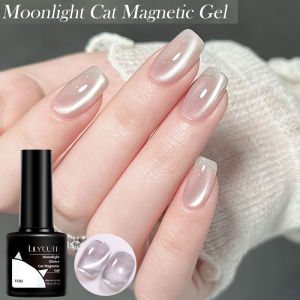 LILYCUTE 7ML Moonlight White Cat Magnetic Gel Nail Polish Holographic Glitter Semi Permanent Soak Off Nail Art UV Varnish