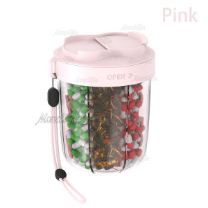 7 Grids Pill Organizer Dispenser Large Cute Travel Weekly Pill Case with Anti-Mix Design 20 Labels Portable Supplement Container