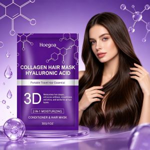 hoegoa | Salon Grade Hydrating Hair Mask Collagen Hyaluronic Acid 2-In-1 Conditioner Moisturizing Repair Split Ends Smooth Hair Care Mask