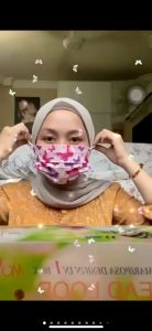 Head loop Floral Mix 5 Mix 10 Rama-Rama Adult Hijab Face Mask Disposable Branded Mask