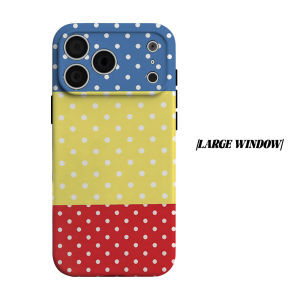 Primary Polka Dots Phone Case for iPhone 18 17 16 15 14 13 12 11 Air Pro Max Plus Double-layer Cover