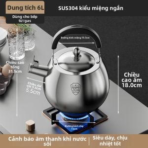 Bình Nước Hót Có Còi Inox 316 Đức