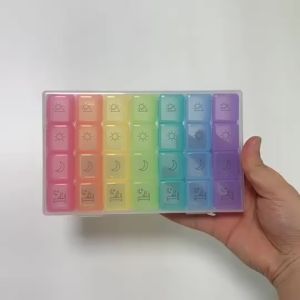 Kotak Penyimpanan Obat Dengan 28 Sekat 7 Hari Kotak Obat Pil Harian Colorful