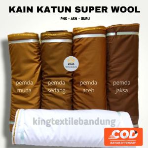 10 METER KHUSUS ORDERAN Kain pemda khaki premium wool bahan baju seragam setelan dinas pemda PNS PDH ASN katun kain dasar/10 M