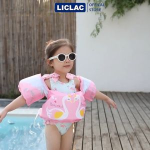 Phao Tập Bơi liền thân gồm Phao Đỡ Ngực và Phao Tay với khóa gài sau lưng giúp đảm bao an toàn cho bé Áo Phao Cao Cấp dùng cho bé từ 2-8 tuổi Phao bơi bé trai Phao bơi bé gái - LICLAC