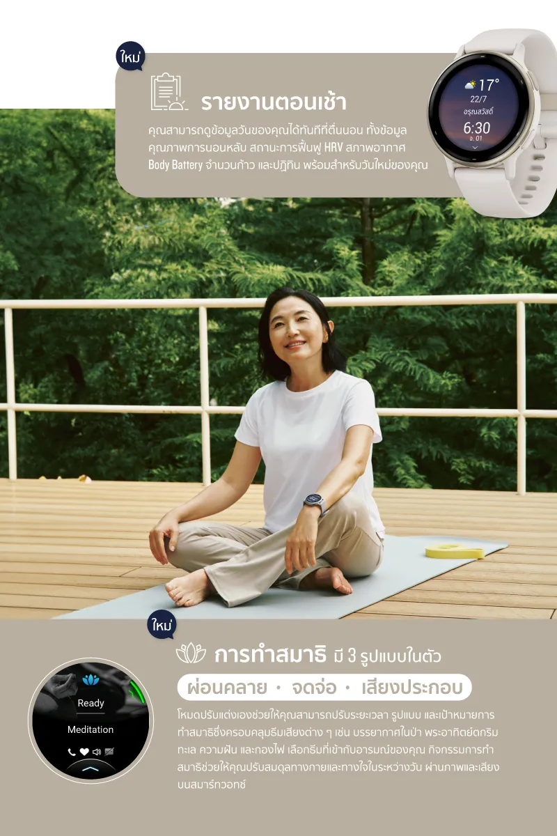 GARMIN Vivoactive 5 นาฬิกา Smart Watch อัจฉริยะเพื่อสุขภาพและไลฟ์สไตล์