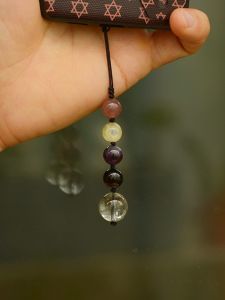 สร้อยคอโทรศัพท์มือถือคริสตัลธรรมชาติสั้นสำหรับผู้ชายและผู้หญิง จี้โทรศัพท์มือถือแบบชาน้ำชา จี้คริสตัลหลากสี