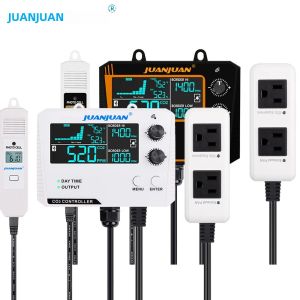 Bộ Điều Khiển CO2 Với Màn Hình LCD Máy Theo Dõi Chất Lượng Không Khí 0-5000ppm Bộ Điều Chỉnh Kiểm Soát Nồng Độ Khí CO2 Cho Nhà Kính Thực Vật