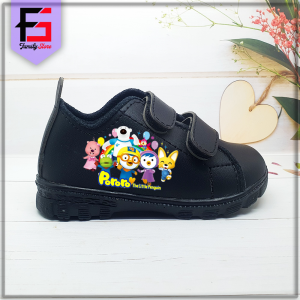 Sepatu Sneakers PORORO Anak Keren Trendy / Sepatu Kets Perekat Anak Laki Laki Perempuan Motif The Little Penguin