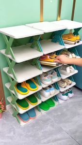 Kệ để giày dép 5 tầng chữ X đa năng - Chất liệu nhựa PP cao cấp bền nhỏ gọn - MÀU NGẪU NHIÊN