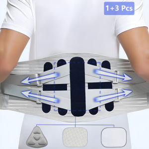 Ergonomic Design Lumbar Back Brace Belt with 3 Pads for Men&WomenCare Lower Back Damage Lumbar SpineHerniated DiscSciatica
