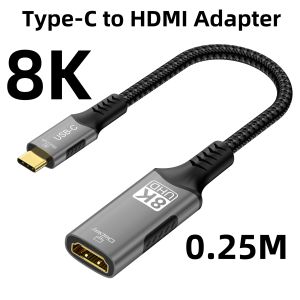 TYPE C to HDMI 8K/4K Adapter 8K 60Hz 4K 120HzUSB C USB3.1 Male to HDTV Female Converter Cable for Laptop Tablet TV MacBook