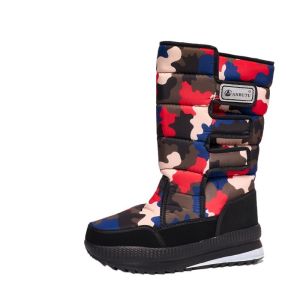 GRAZIA Mens Winter Shoes Waterproof Mens Boots Warm Plush Couple Snow Boots Outdoor Non-slip Hiking Boots