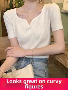 LUQIAN | Design Sensory V-Neck T-Shirt